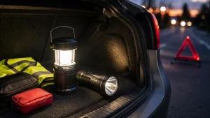 Lanterne extérieure ou lampe torche dans son coffre